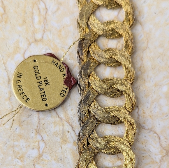 Vintage Grecian 18k Gold Plated Woven Wire Handmade Belt & Buckle main image 14